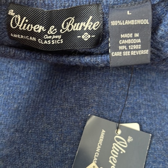 NWT Oliver & Burke Long Sleeve Crewneck Pull Over Sweater 100% Lambswool… - Picture 9 of 10